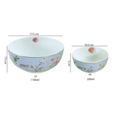 Light Blue Floral Porcelain Dessert Set (7-Piece)